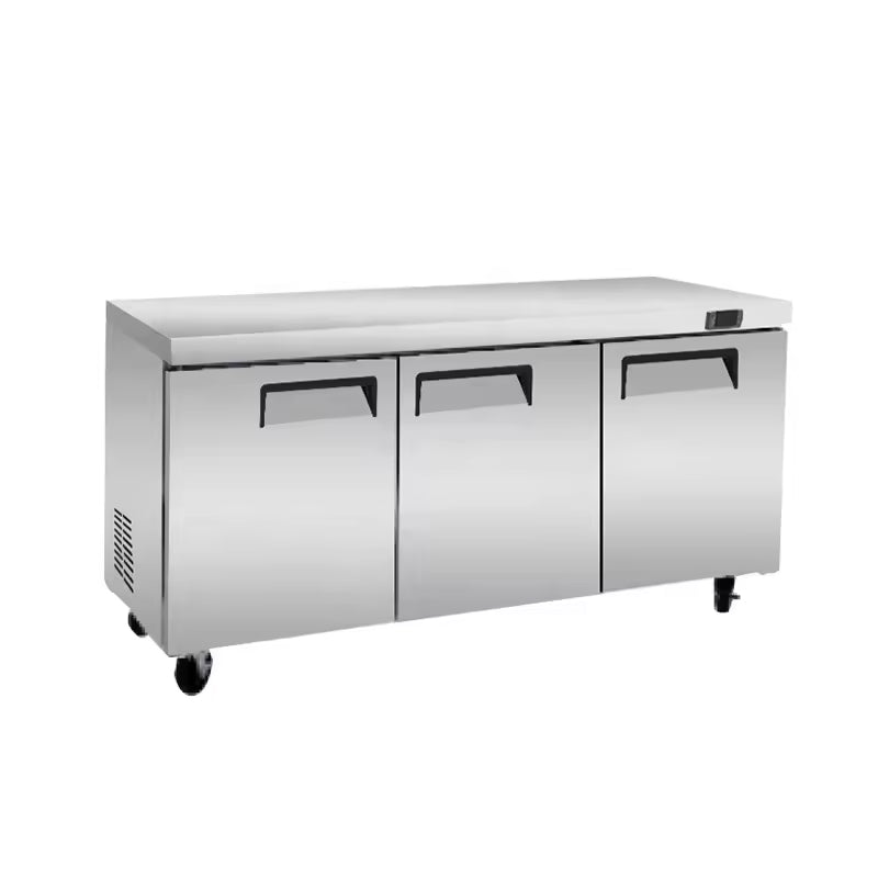 Commercial Stainless Steel Worktop Refrigerator Kitchen Bench Fridge Air-Cooled Undercounter Freezer